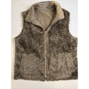 Tsunami Vest Women's Size Large Reversible Faux Leather Horses Equestrian Sherpa